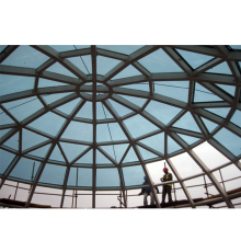 Techo de cúpula de vidrio de estructura de acero prefabricada con bajo costo
